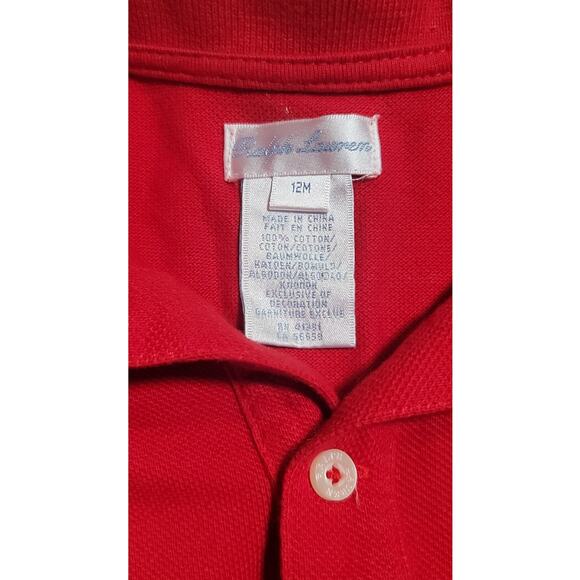 Ralph Lauren Polo Boy's One piece size 12m red and navy - Picture 3 of 4